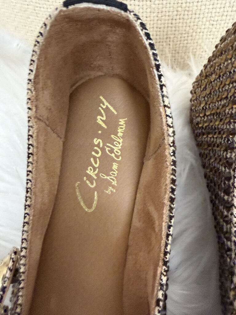 Circus NY by Sam Edelman Black & Houndstooth Rhinestoned Flats