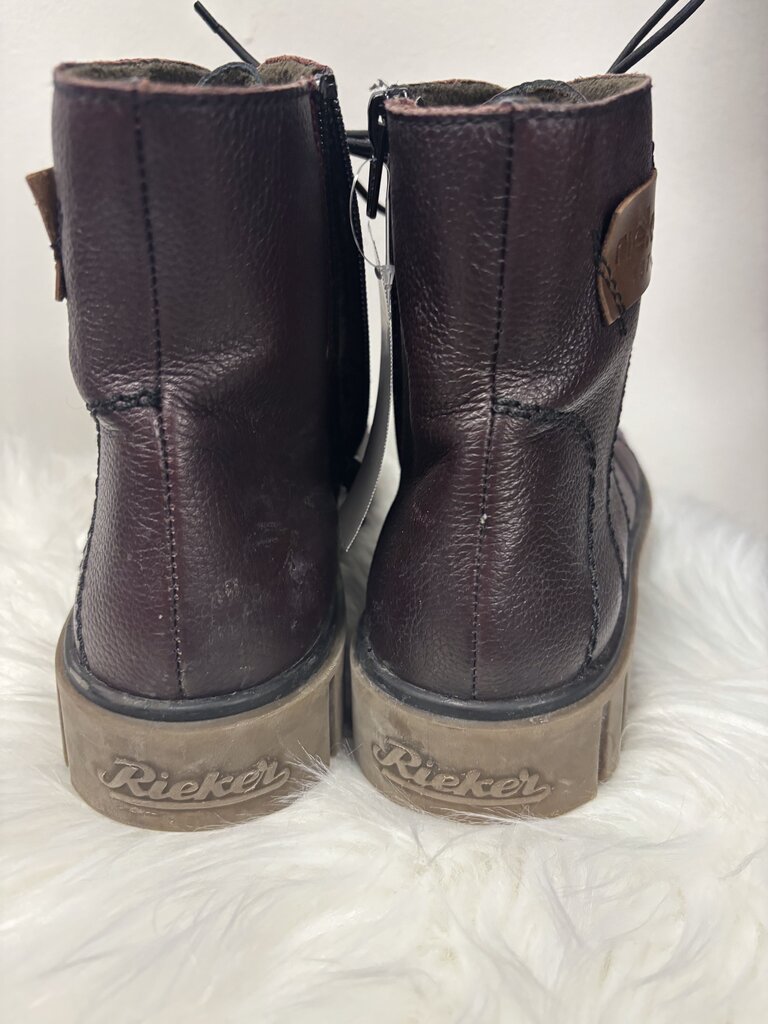 Rieker Dark Plum Combat Boots