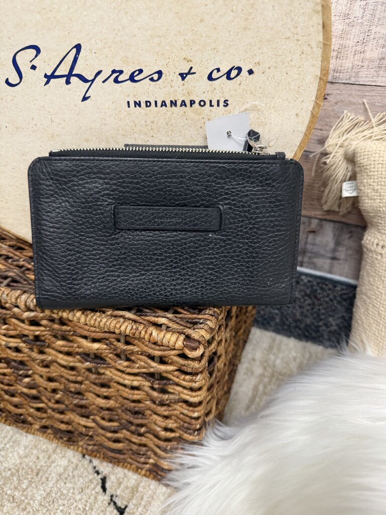 AllSaints Black Leather Clutch Wallet