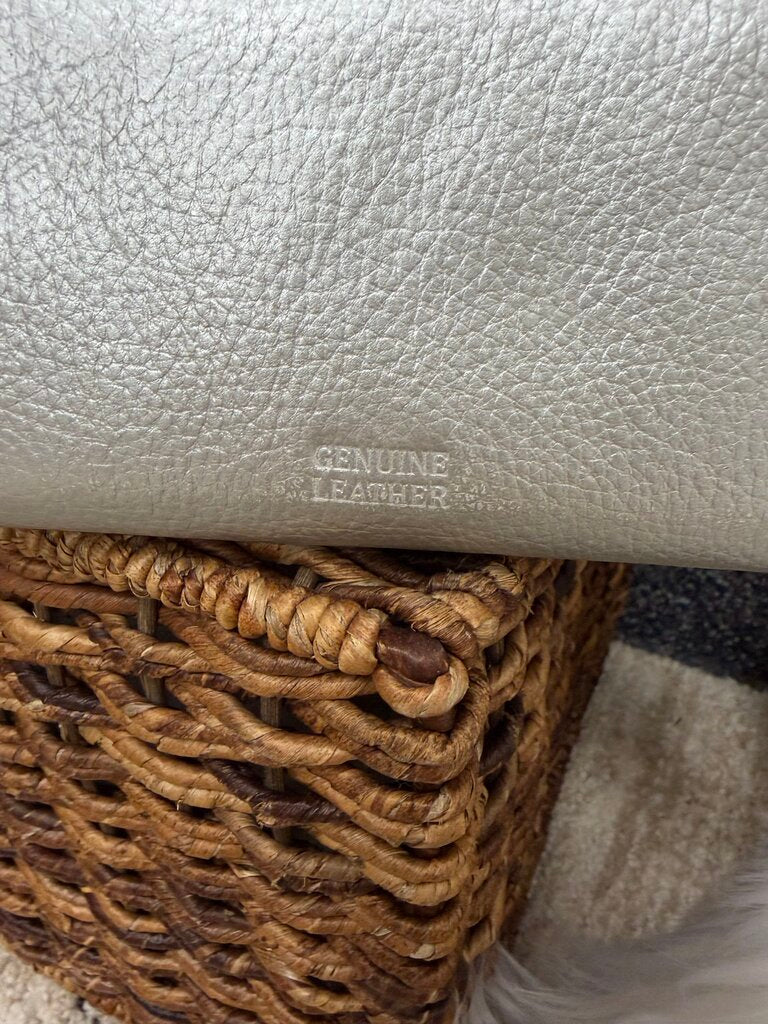 Genuine Leather Silver Metallic Clutch Wallet