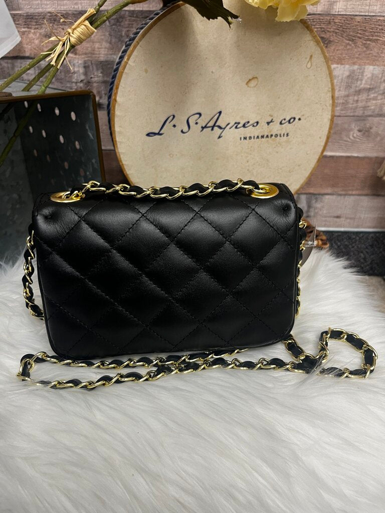 Persaman New York Black Leather Quilted Crossbody