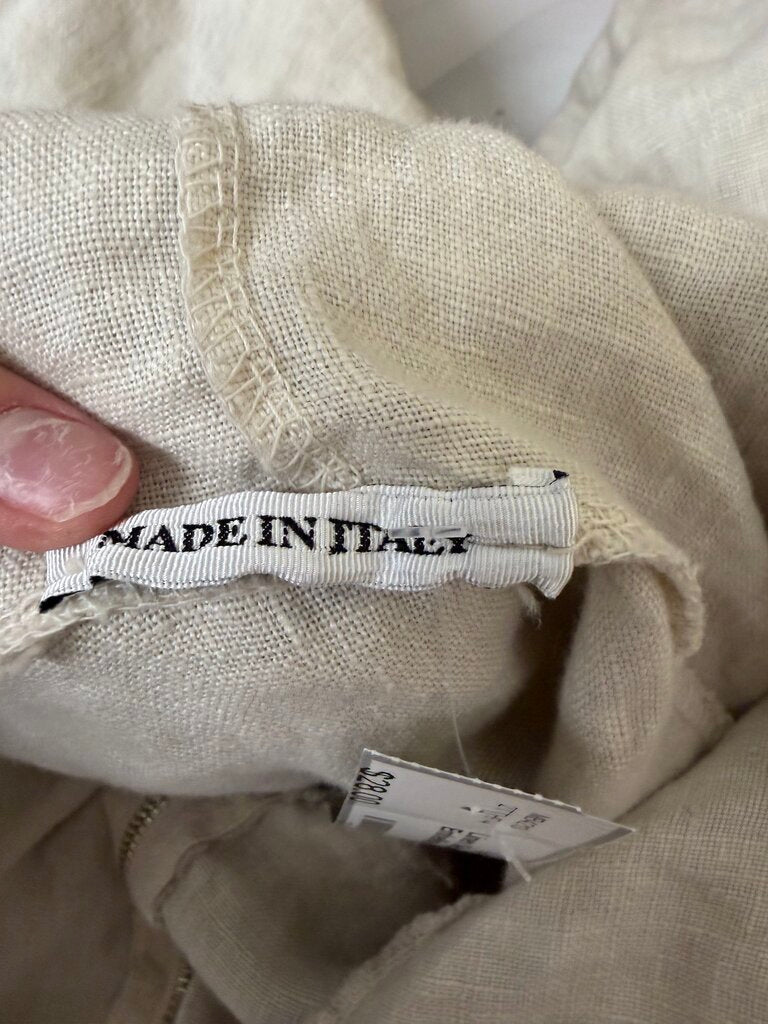 Linen Sequin & Rhinestone Embellished Zip-up Hoodie No Brand Cream NS/Med women SWEATSHIRTS/HOODIES