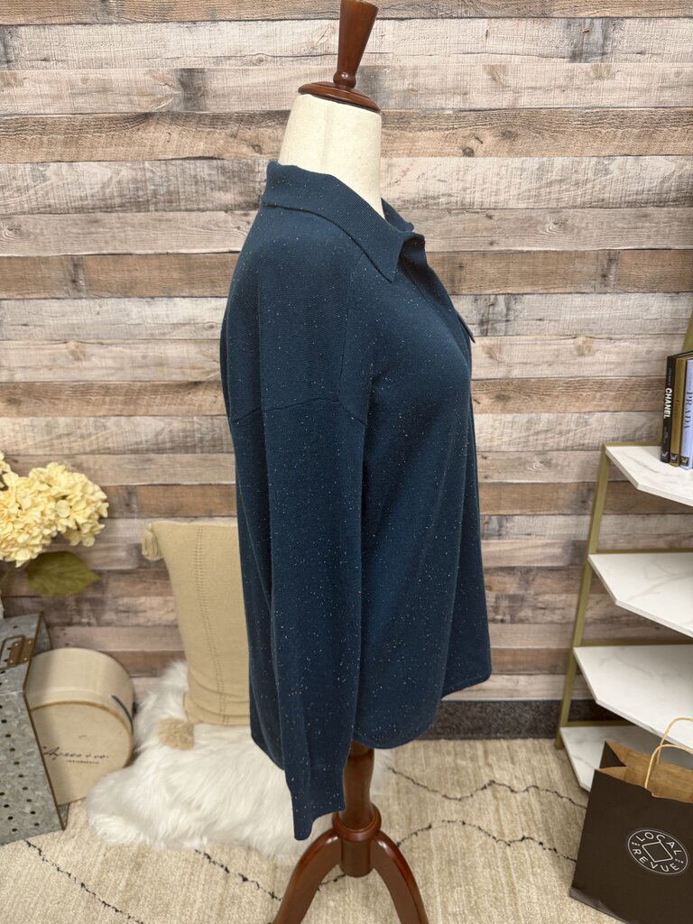 Smartwool Dark Teal Button-Up Long-Sleeve Knit Top