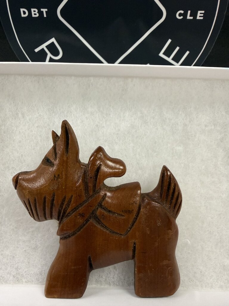 Wooden Scottie Dog Brooch