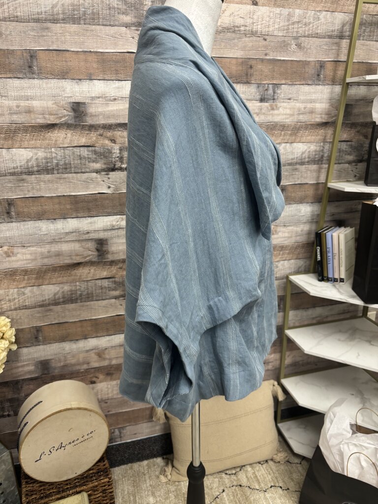 Moyuru Cornflower Blue Linen Poncho Style Top