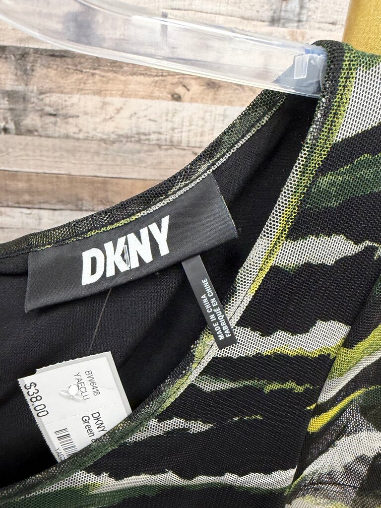 DKNY Mesh Bodycon Black, Green & White