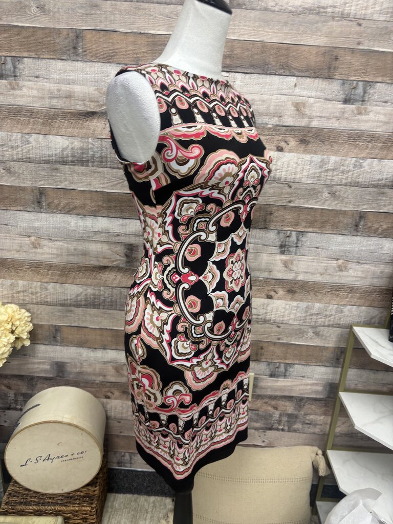Cache Baroque Black & Pink Sleeveless Sheath