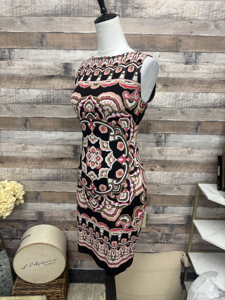 Cache Baroque Black & Pink Sleeveless Sheath