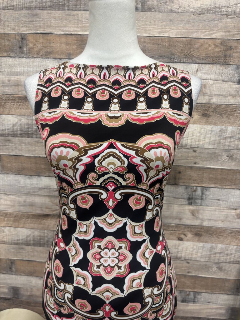 Cache Baroque Black & Pink Sleeveless Sheath
