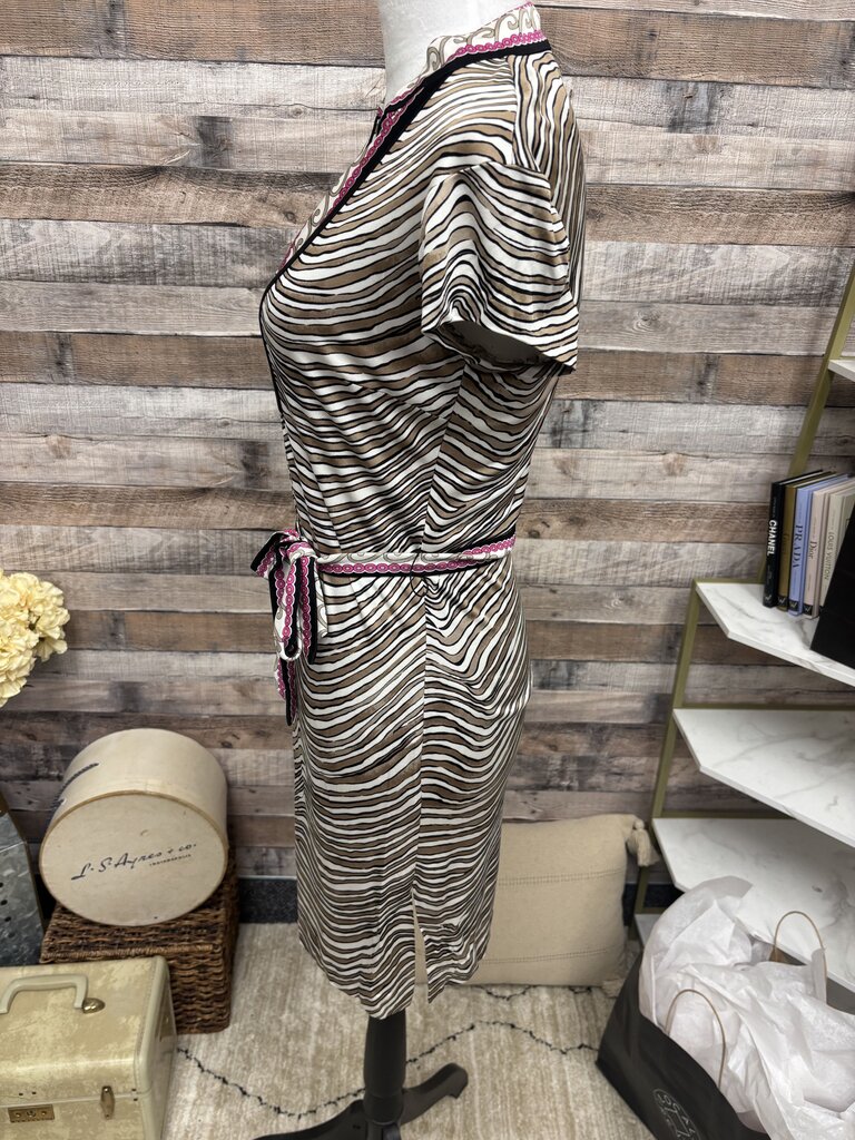 Trina Turk Black & Pink Zebra Print Short Sleeve