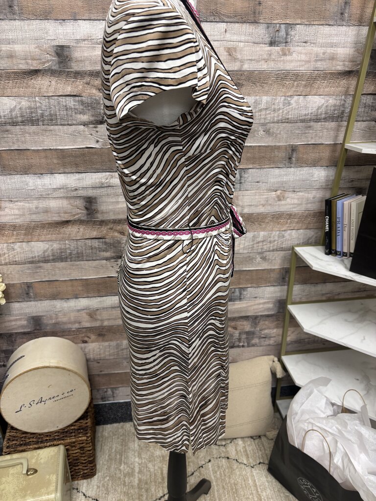 Trina Turk Black & Pink Zebra Print Short Sleeve