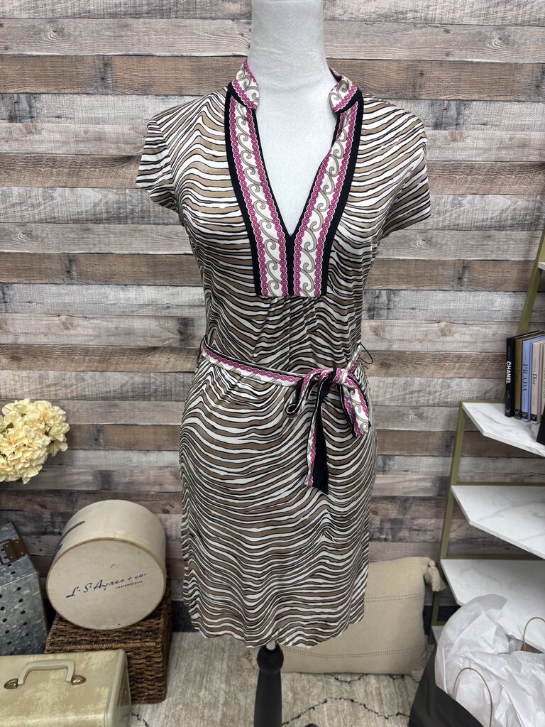 Trina Turk Black & Pink Zebra Print Short Sleeve