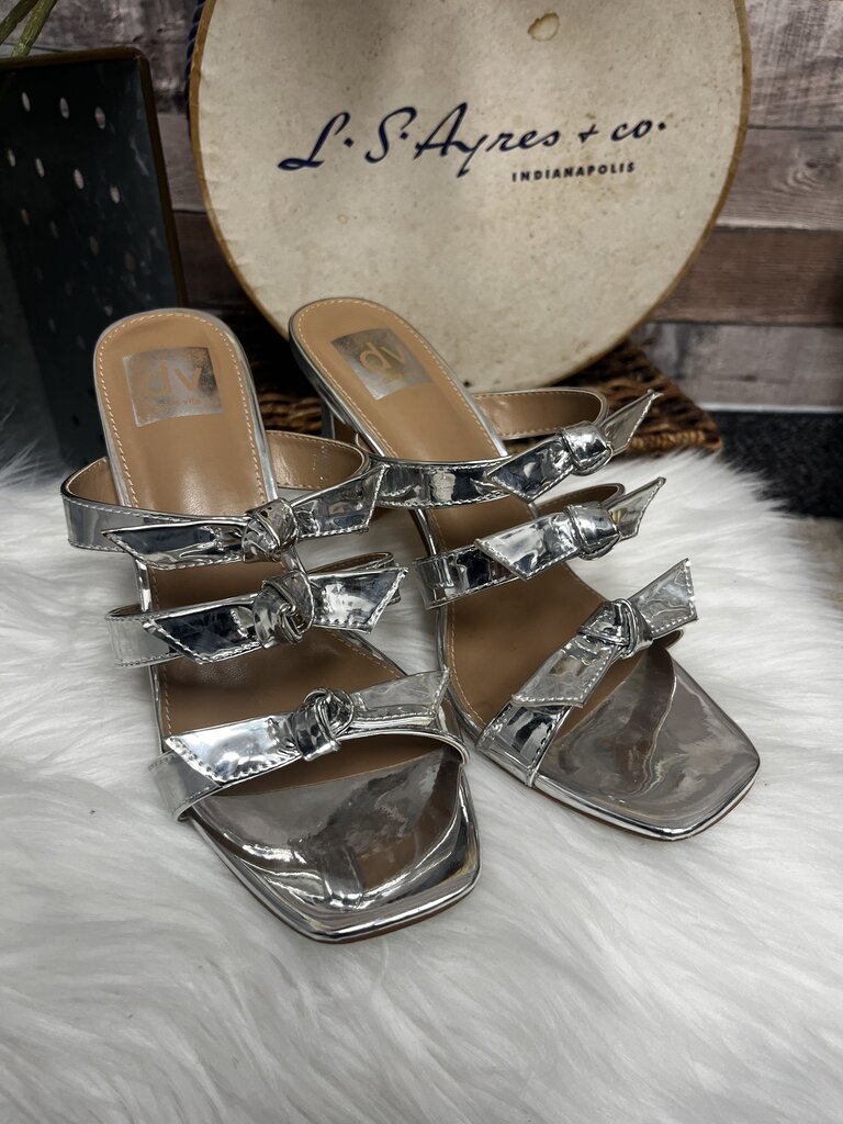 Dolce Vita Metalic Silver Bow Mule