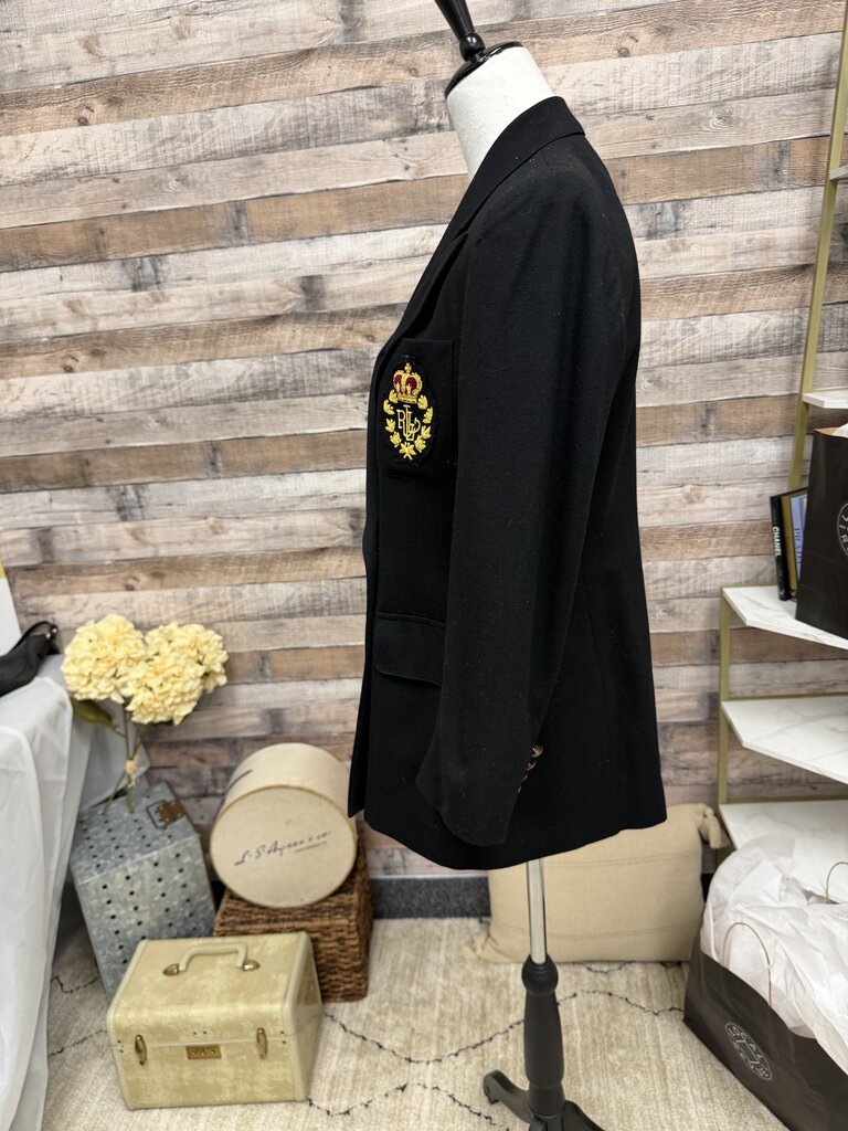 Lauren Ralph Lauren Navy Crested Blazer
