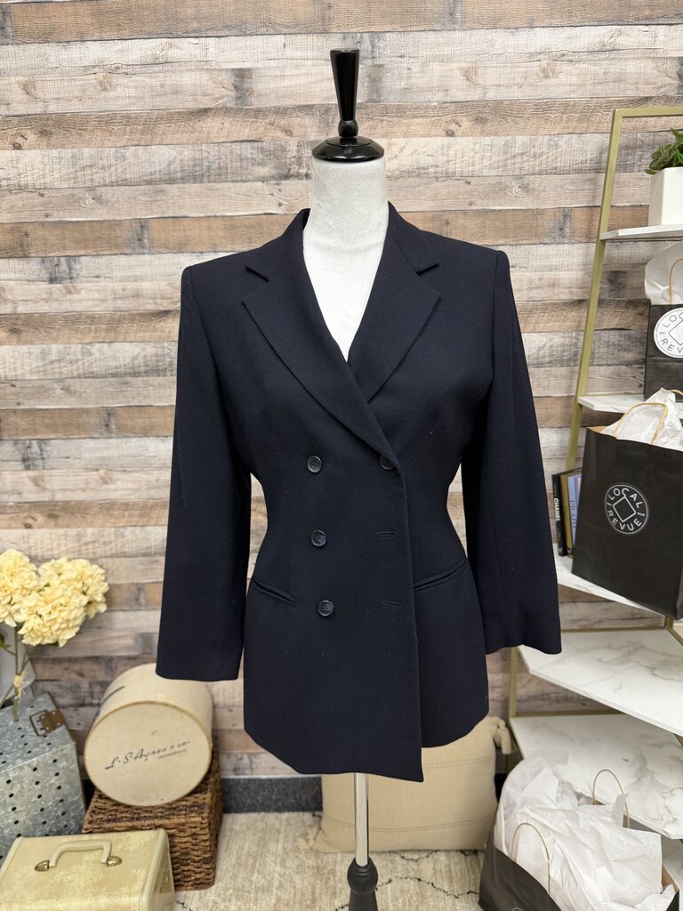 Evan Picone Navy Double Breasted Blazer