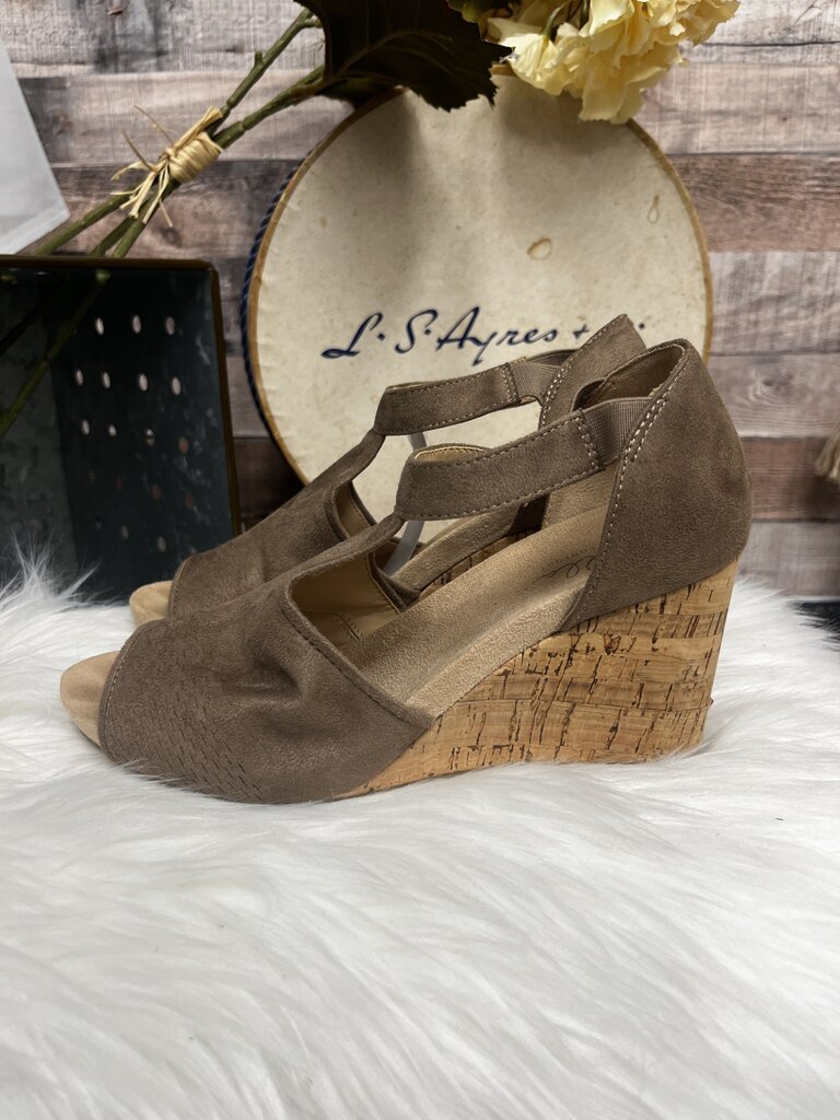 Abella Tan Suede Wedge Sandal