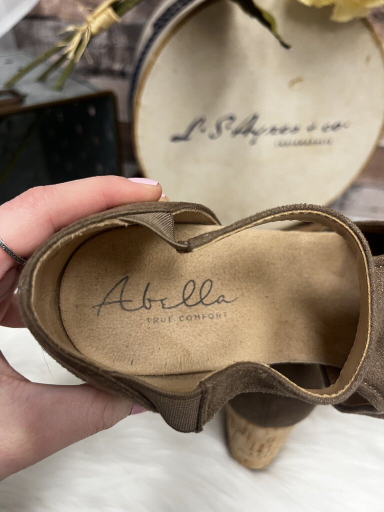 Abella Tan Suede Wedge Sandal