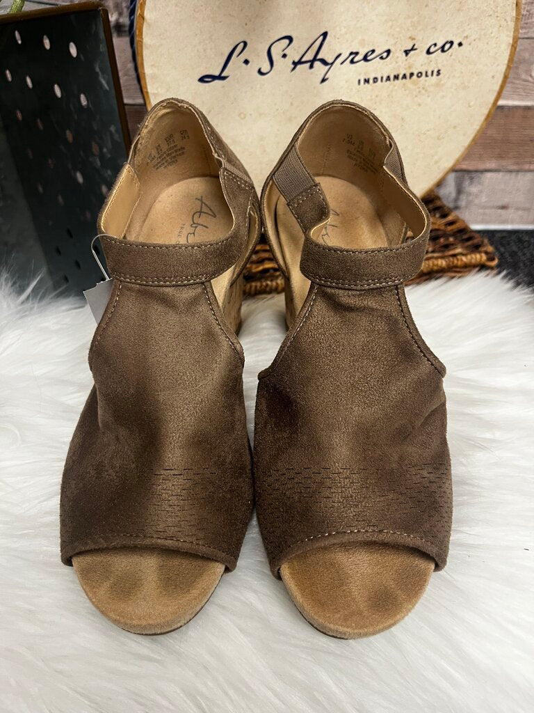 Abella Tan Suede Wedge Sandal