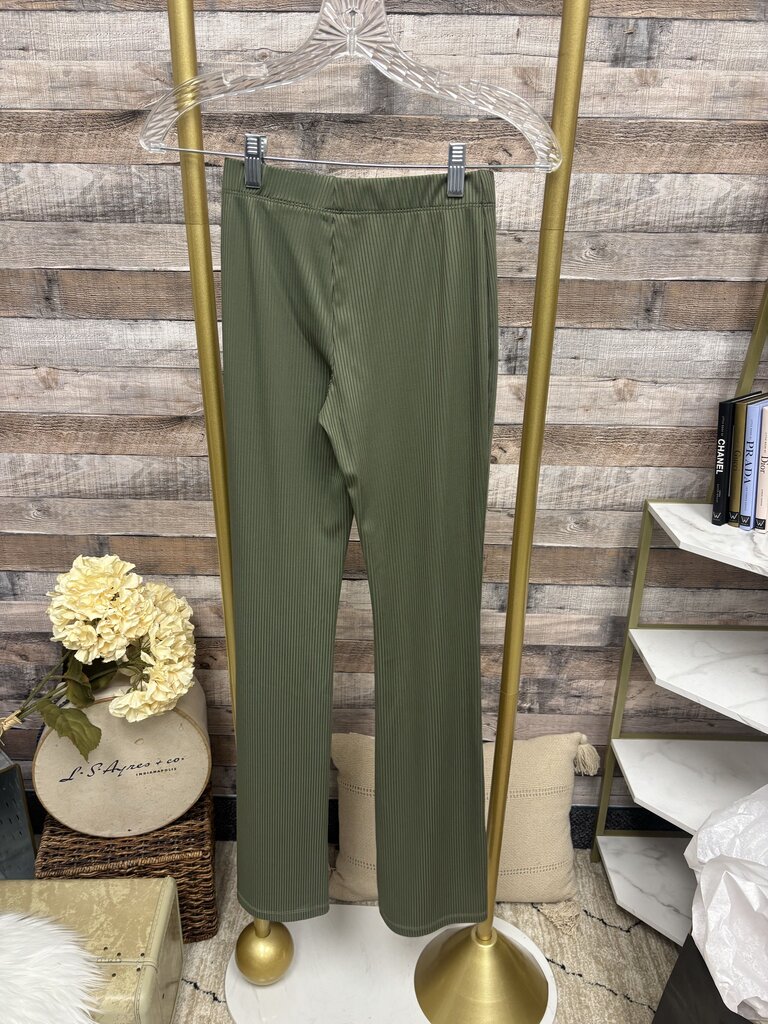 Divided Olive Green Ribbed Flare