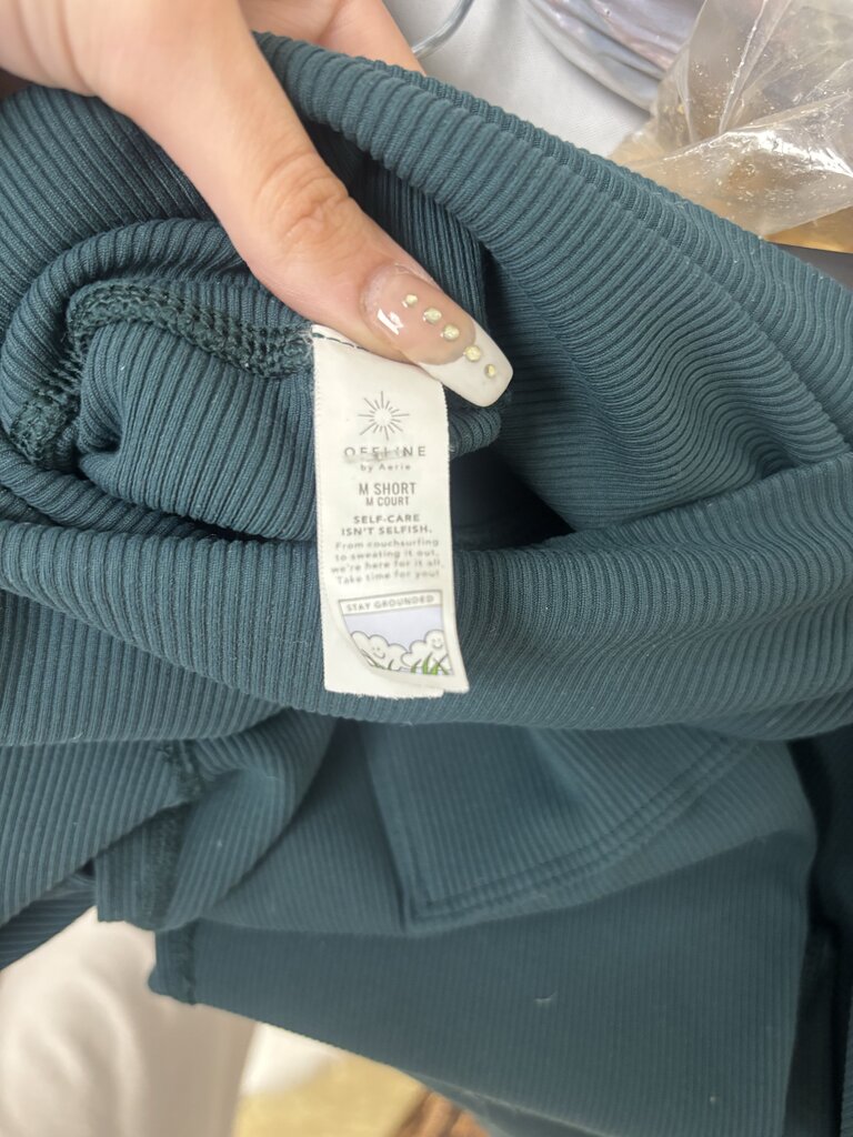 Offline by Aerie Forest Green Ribbed