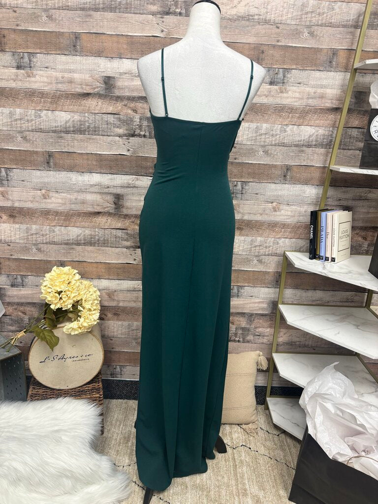 Windsor Forest Green Slip Maxi High Leg