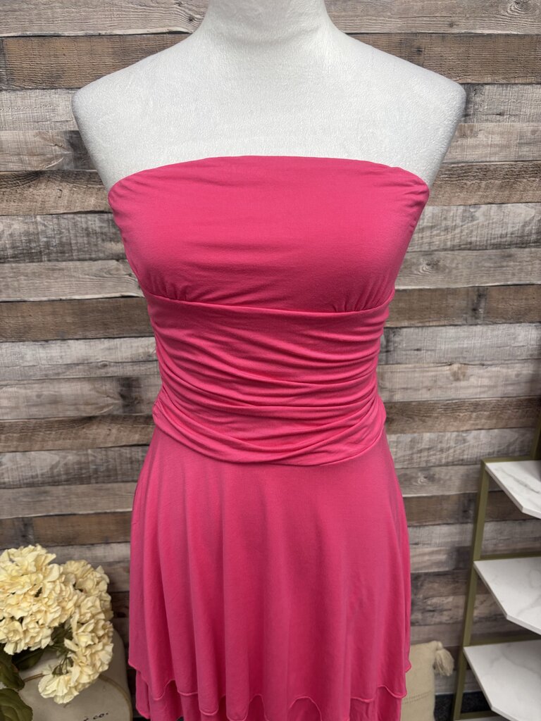 Merokeety Fuchsia Ruched Tube Mini