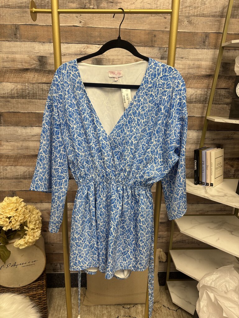Pink Lily Blue & White Floral Print