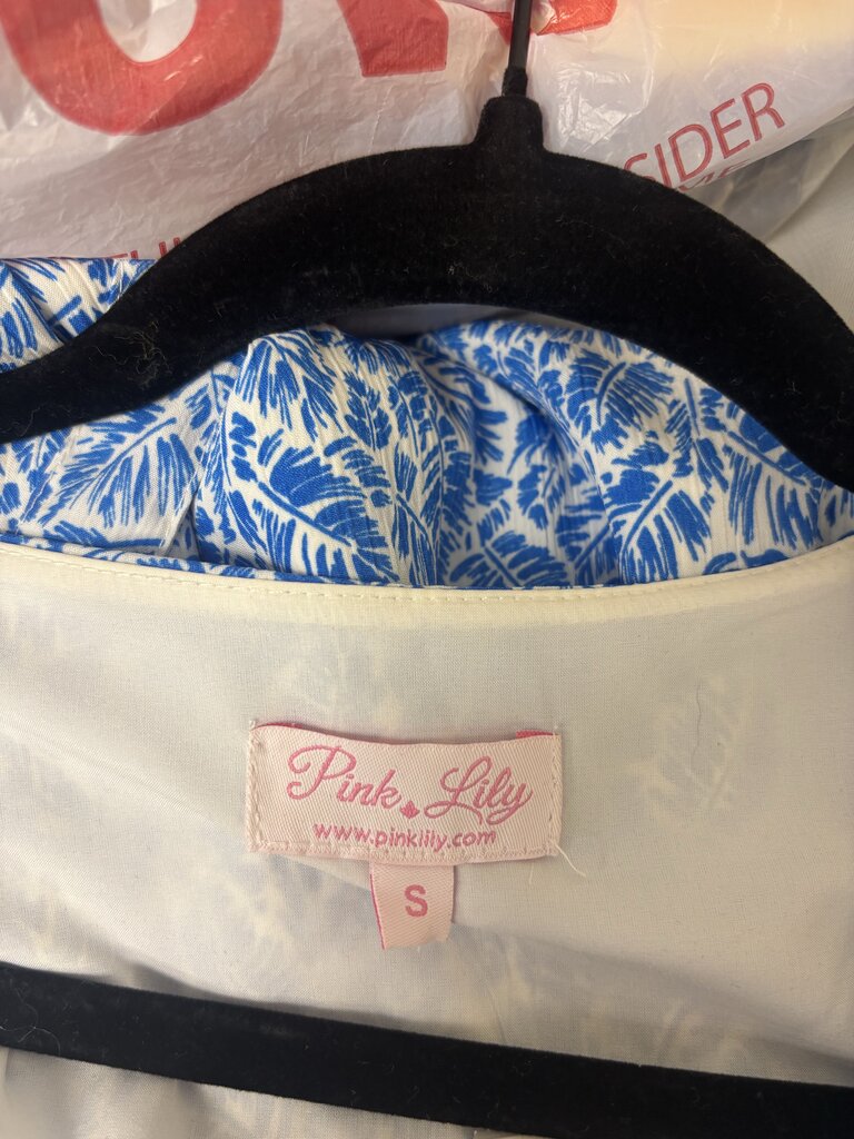 Pink Lily Blue & White Floral Print
