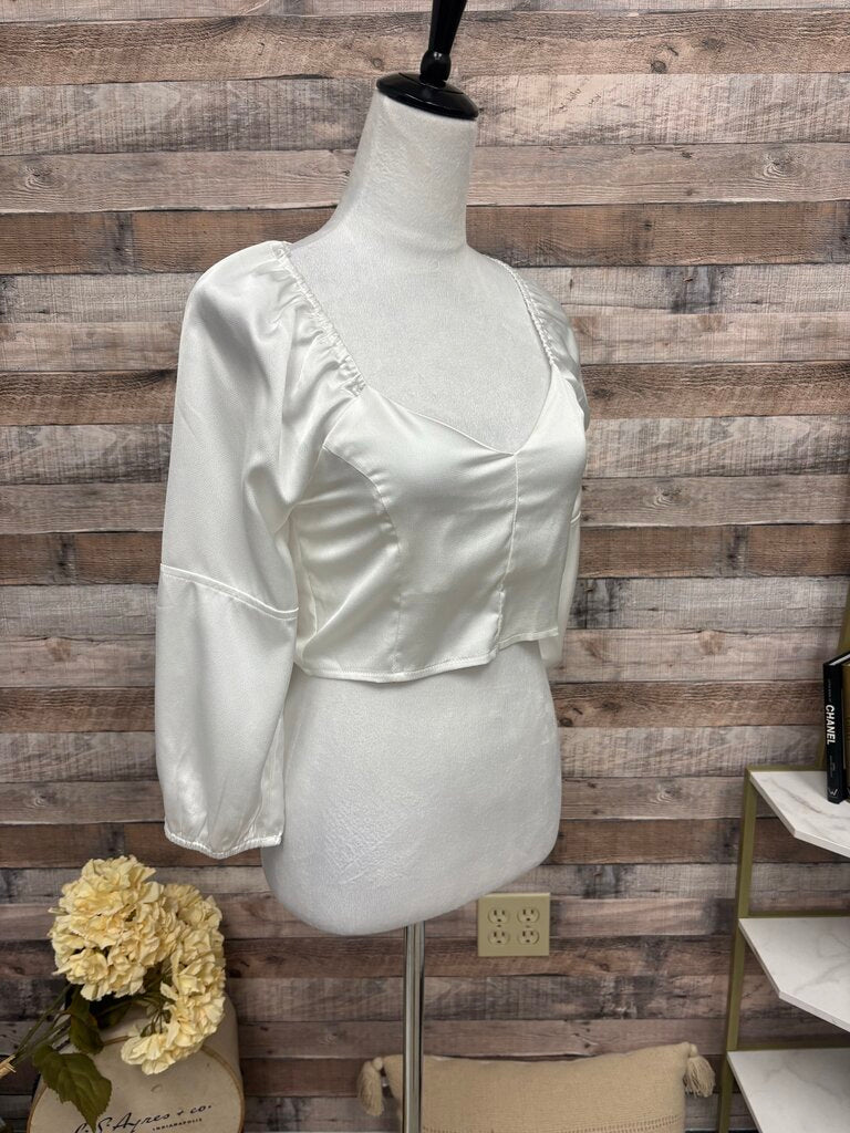 Siennai White Satin Top