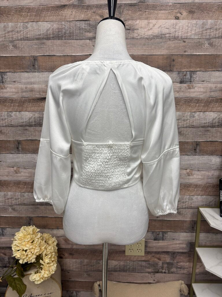 Siennai White Satin Top