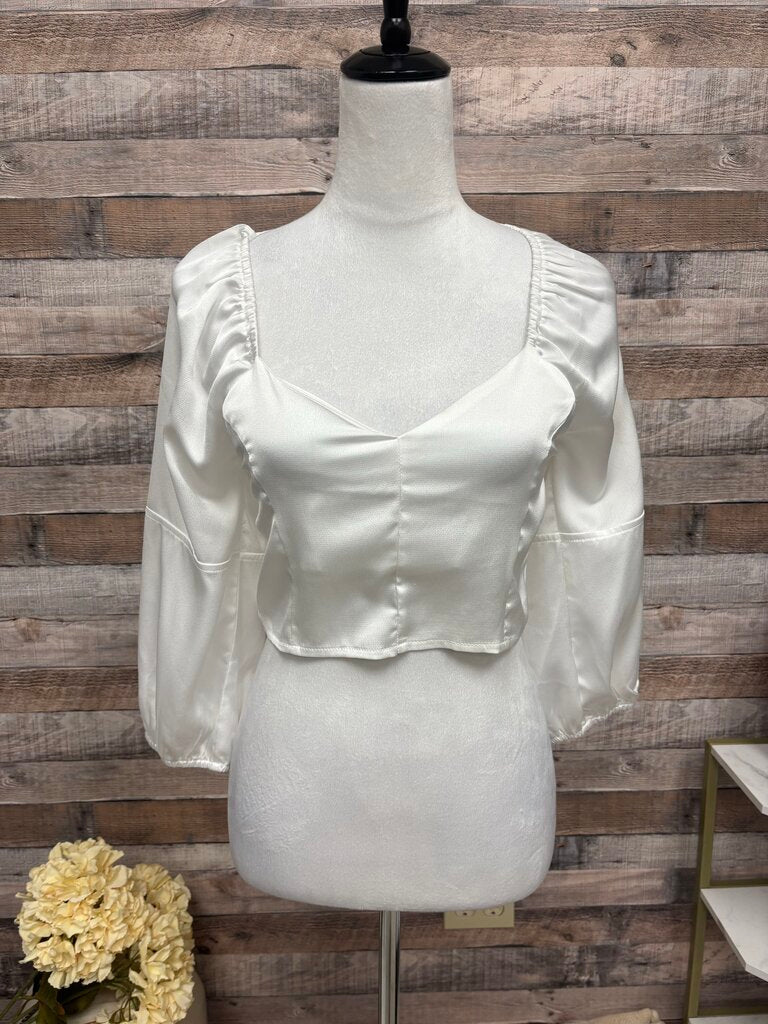 Siennai White Satin Top