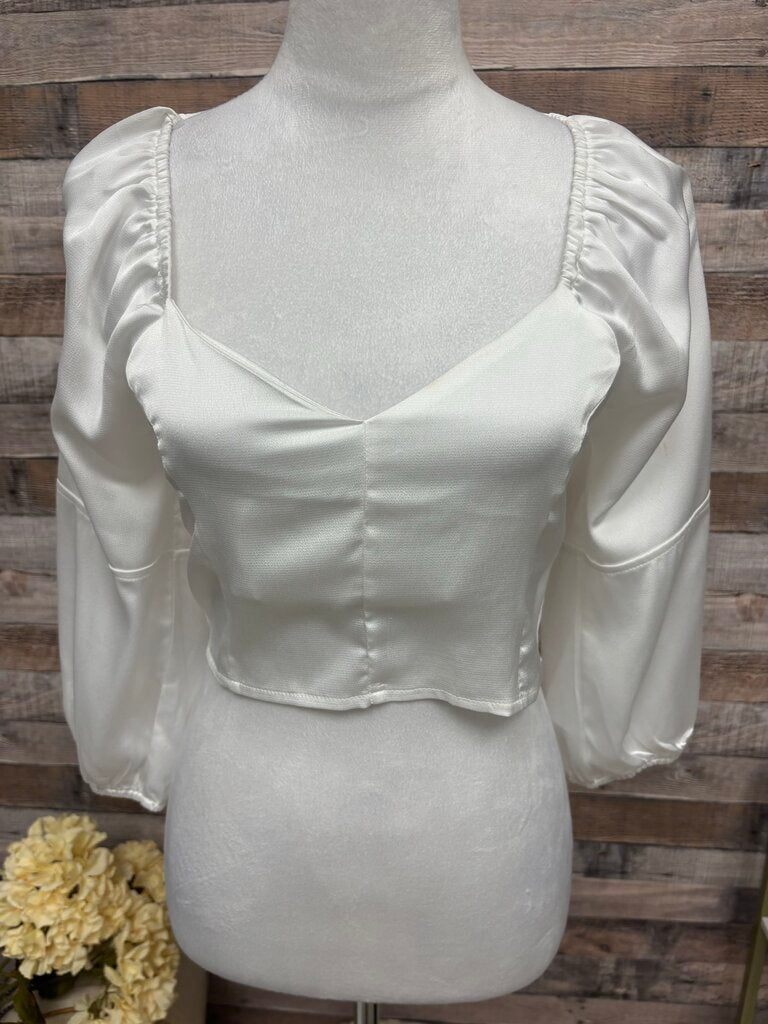 Siennai White Satin Top