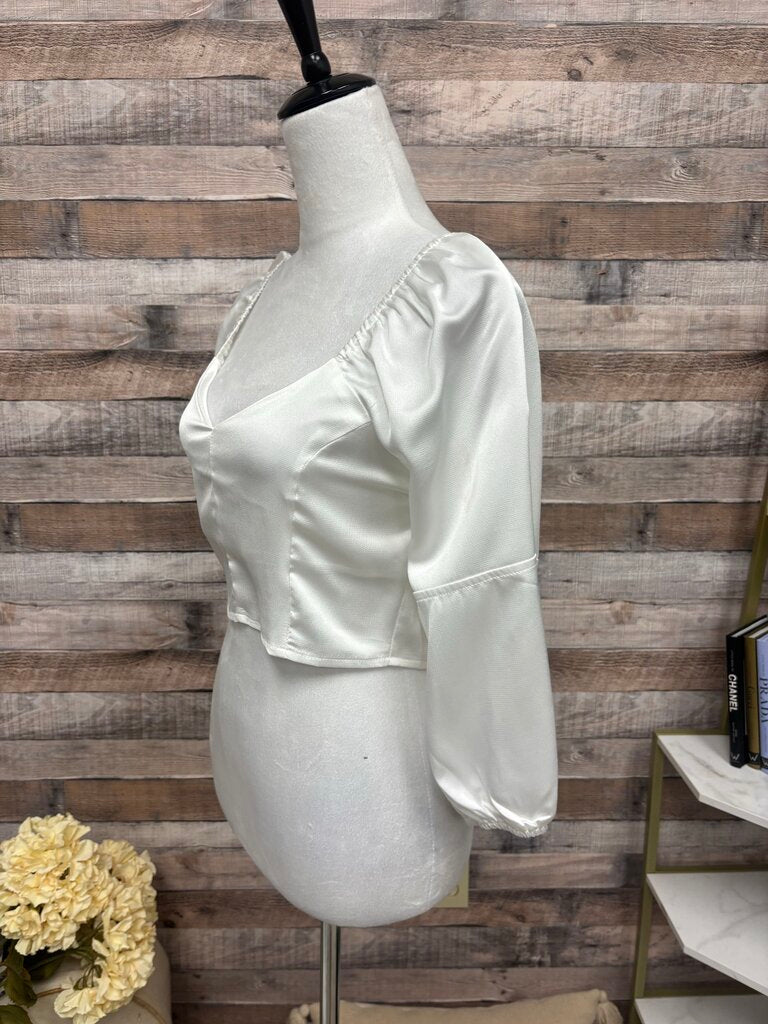 Siennai White Satin Top