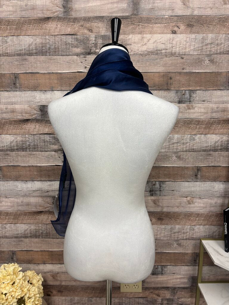 Navy Satin Sheen Scarf