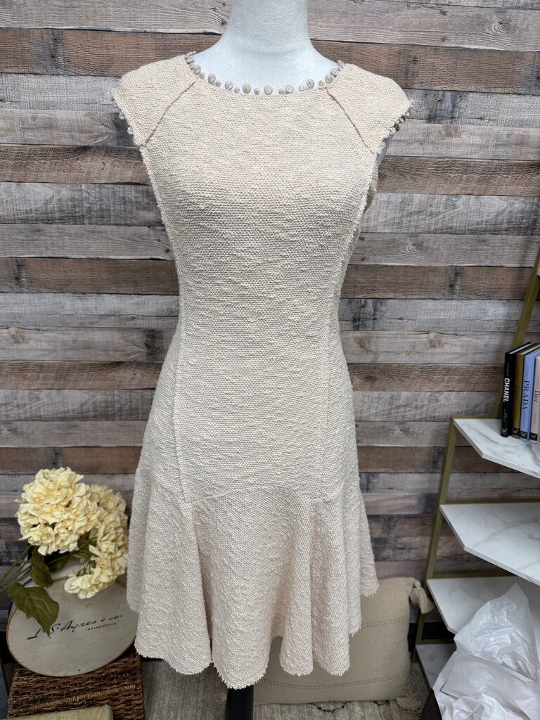Rebecca Taylor Cream Boucle Fit/Flare