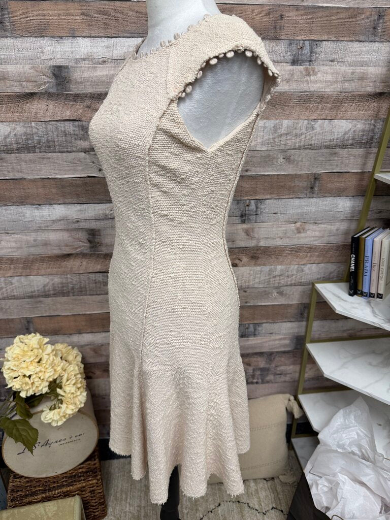 Rebecca Taylor Cream Boucle Fit/Flare