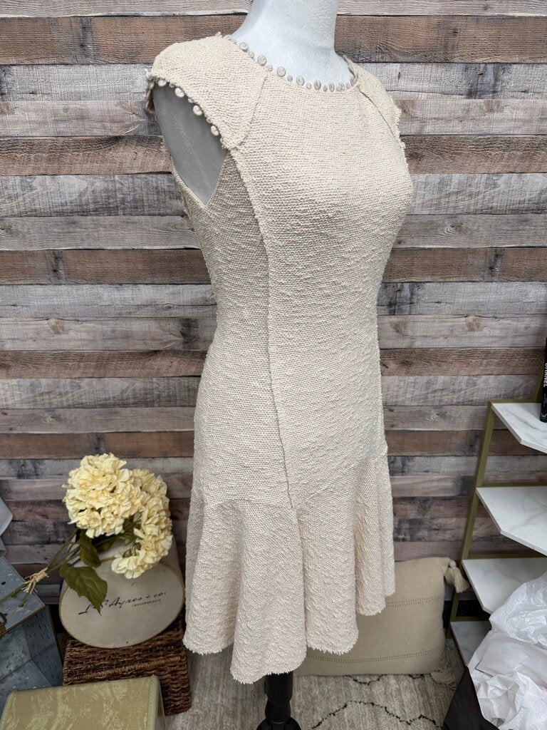 Rebecca Taylor Cream Boucle Fit/Flare