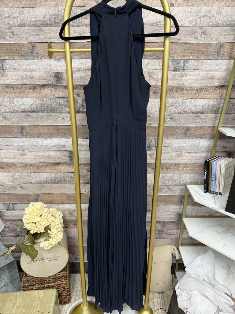 Halston Heritage Navy Blue Pleated Jumper