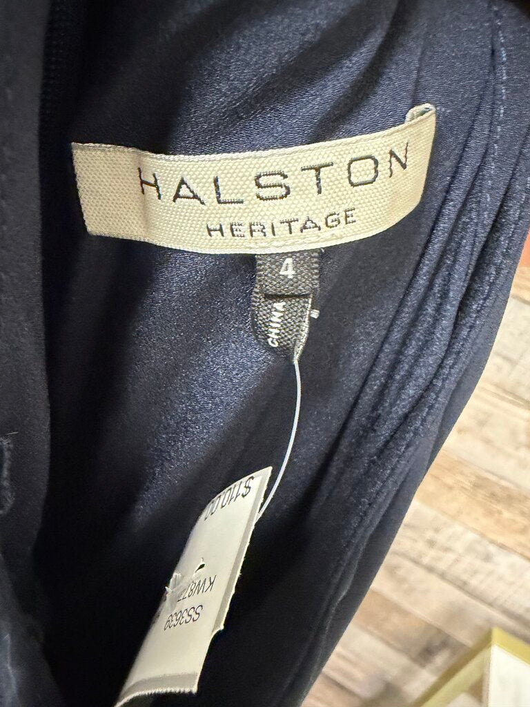 Halston Heritage Navy Blue Pleated Jumper
