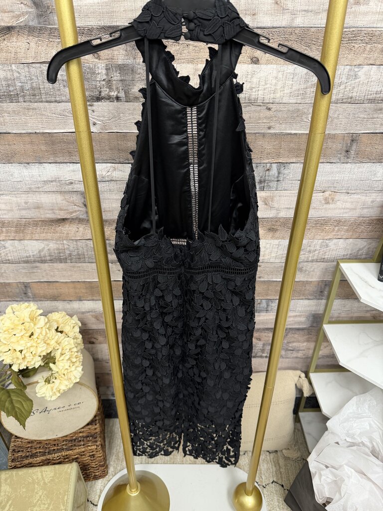 Bardot Black Lacey Cut Out Midi