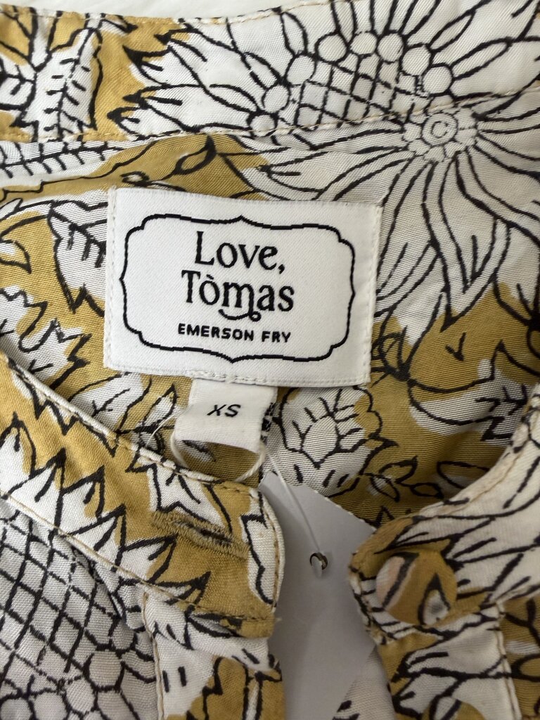 Emerson Fry Gold w/White Poppy Floral Print