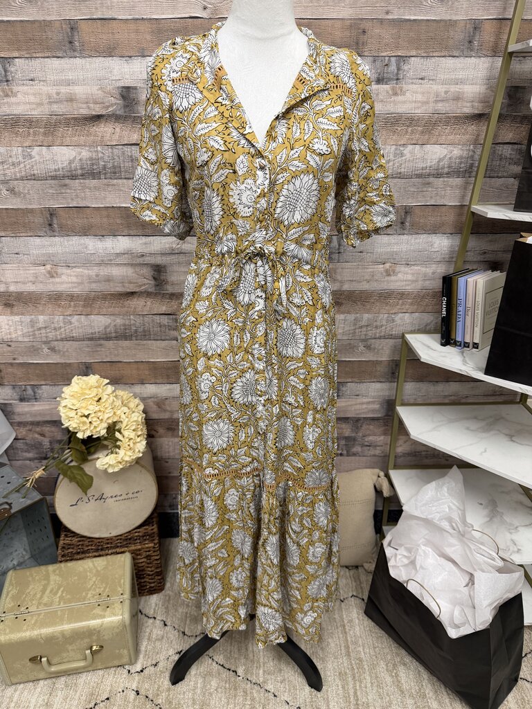 Emerson Fry Gold w/White Poppy Floral Print