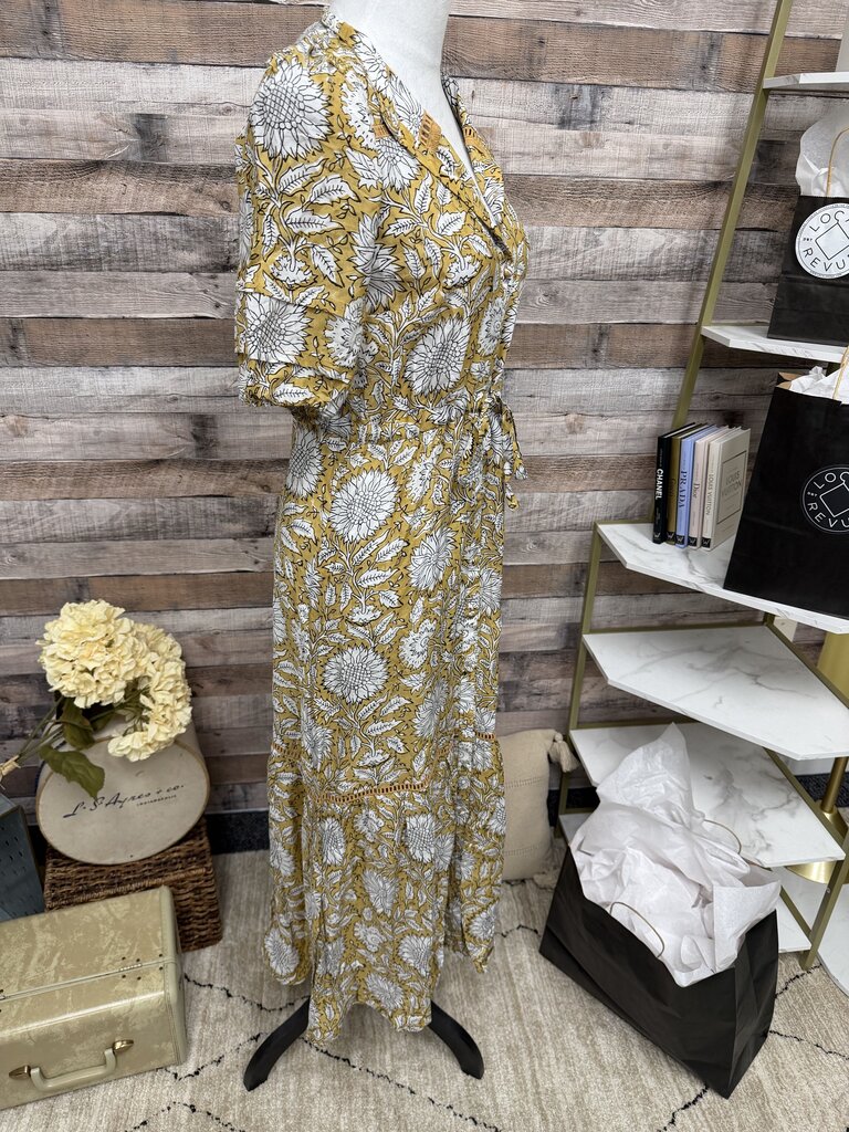 Emerson Fry Gold w/White Poppy Floral Print