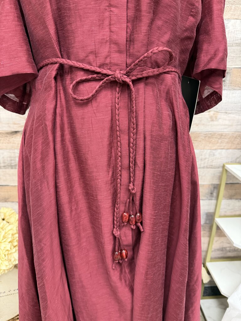 Hyacinth House Burgundy Silk Blend Midi