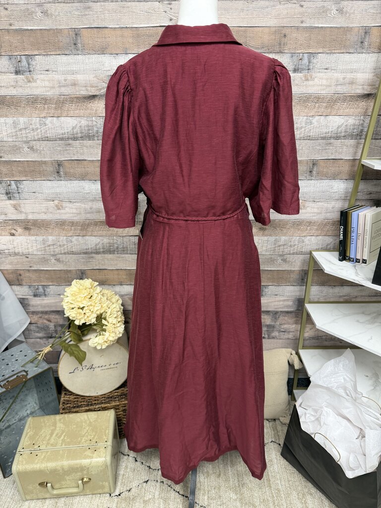 Hyacinth House Burgundy Silk Blend Midi