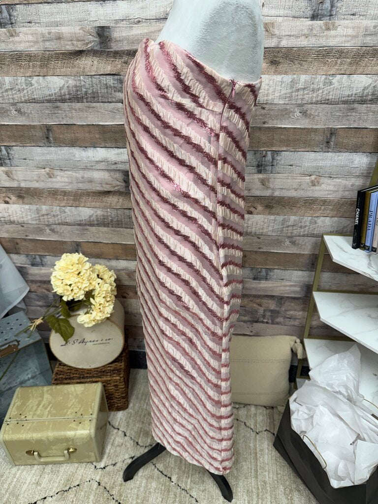 Hyacinth House Strapless Pink Shimmer Stripe