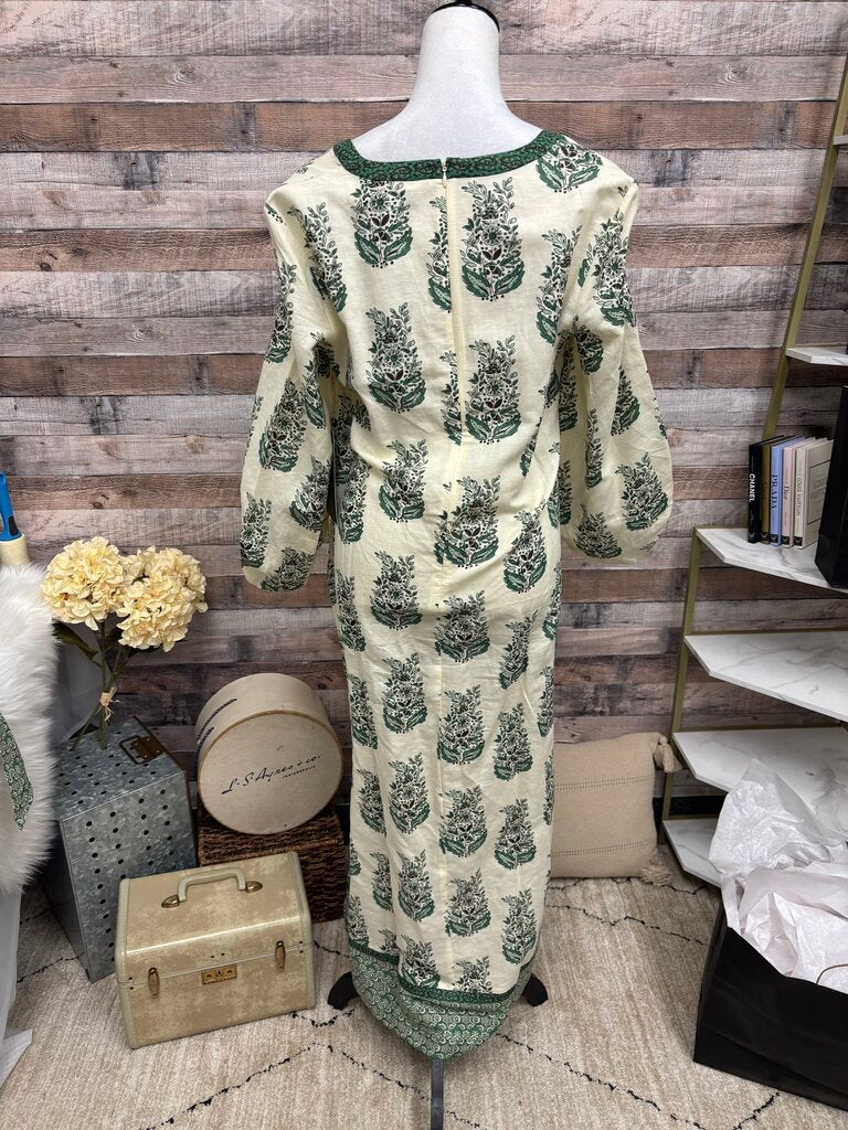 Tuckernuck Cream & Green Paisley Print