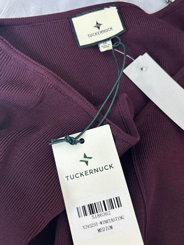 Tuckernuck Wine 3/4/ Sleeve Fitted Top