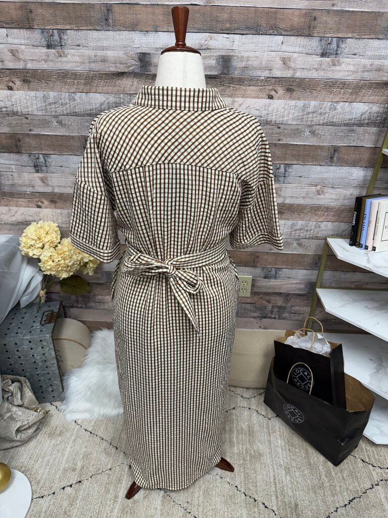 Pomander Place Brown 3/4 Layerd Sleeve Belted