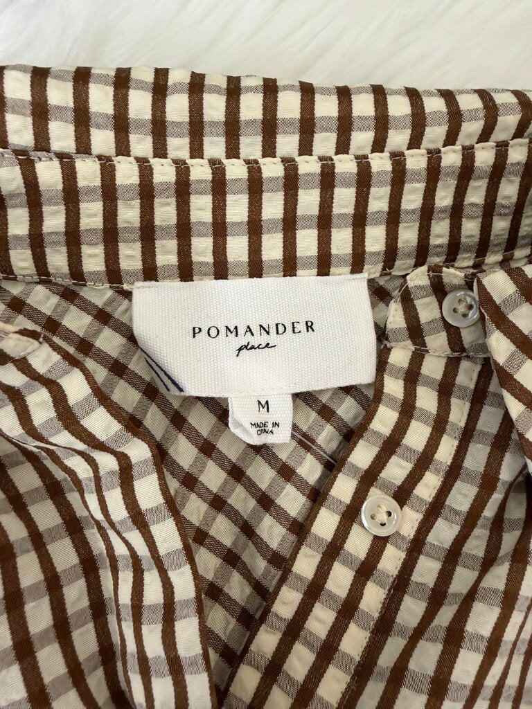 Pomander Place Brown Gingham Shirt